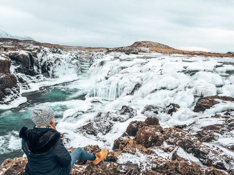 Island Langarfoss Wasserfal